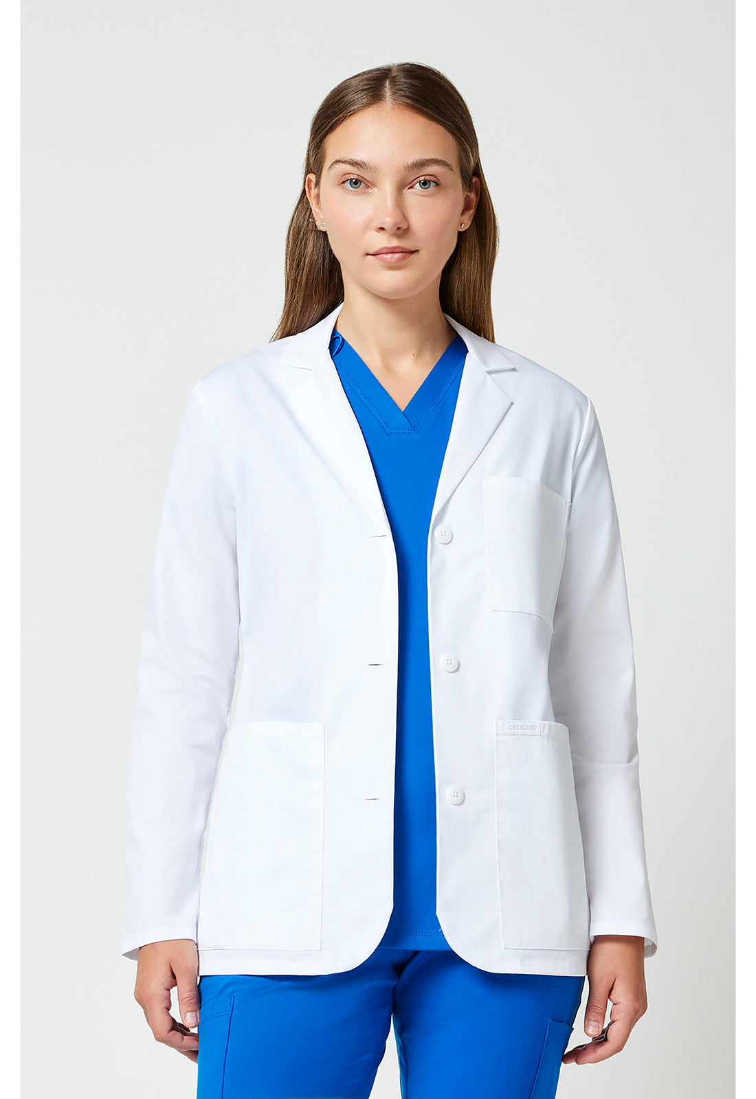 Cherokee CKE451 28" Consulation Coat - White (front)