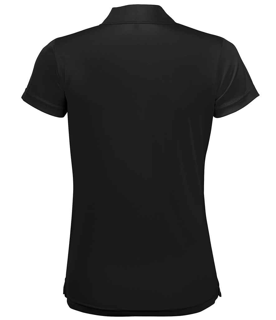 SOL'S Ladies Performer Piqué Polo Shirt in Black, back view