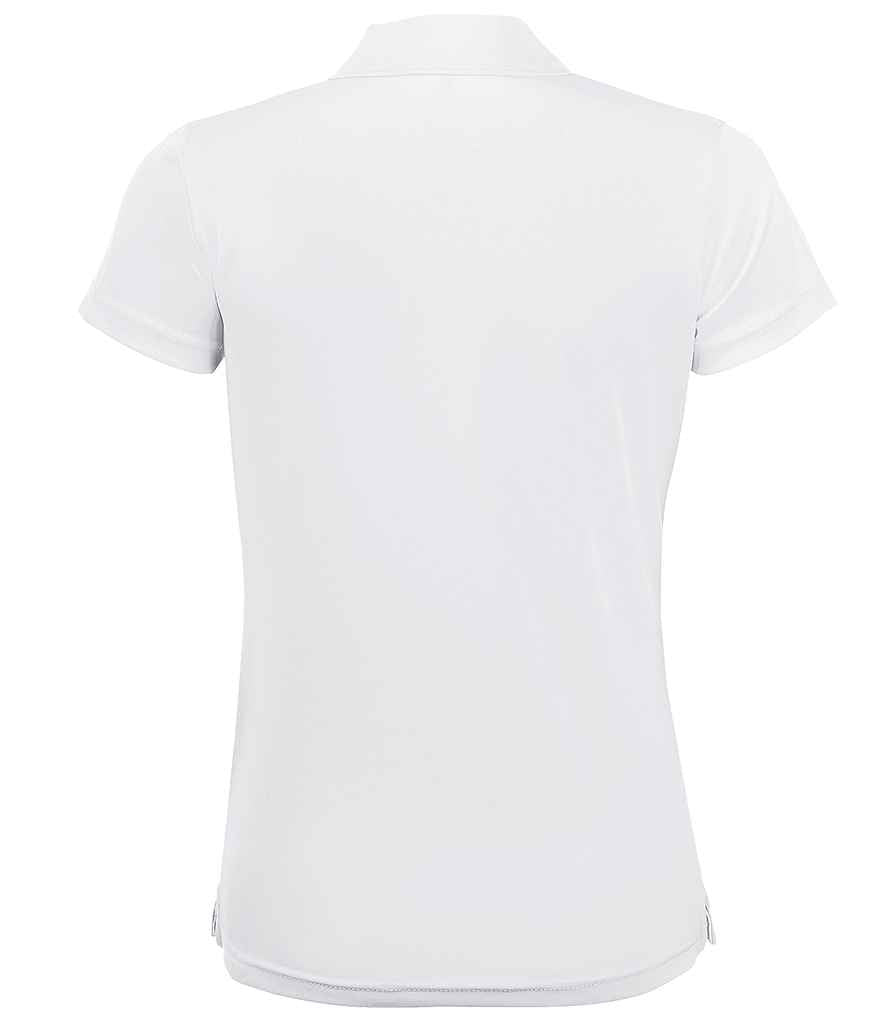 SOL'S Ladies Performer Piqué Polo Shirt in White, back view