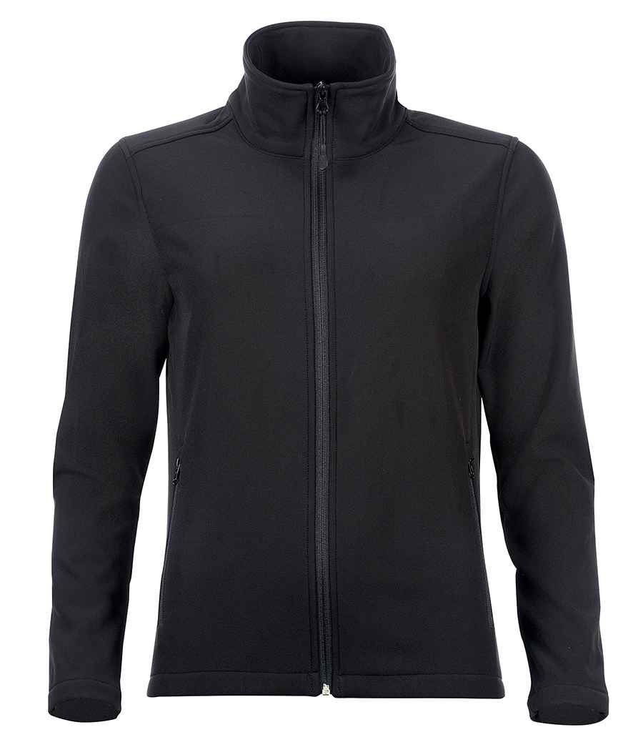SOL'S Ladies Race Soft Shell Jacket in Black, front view
