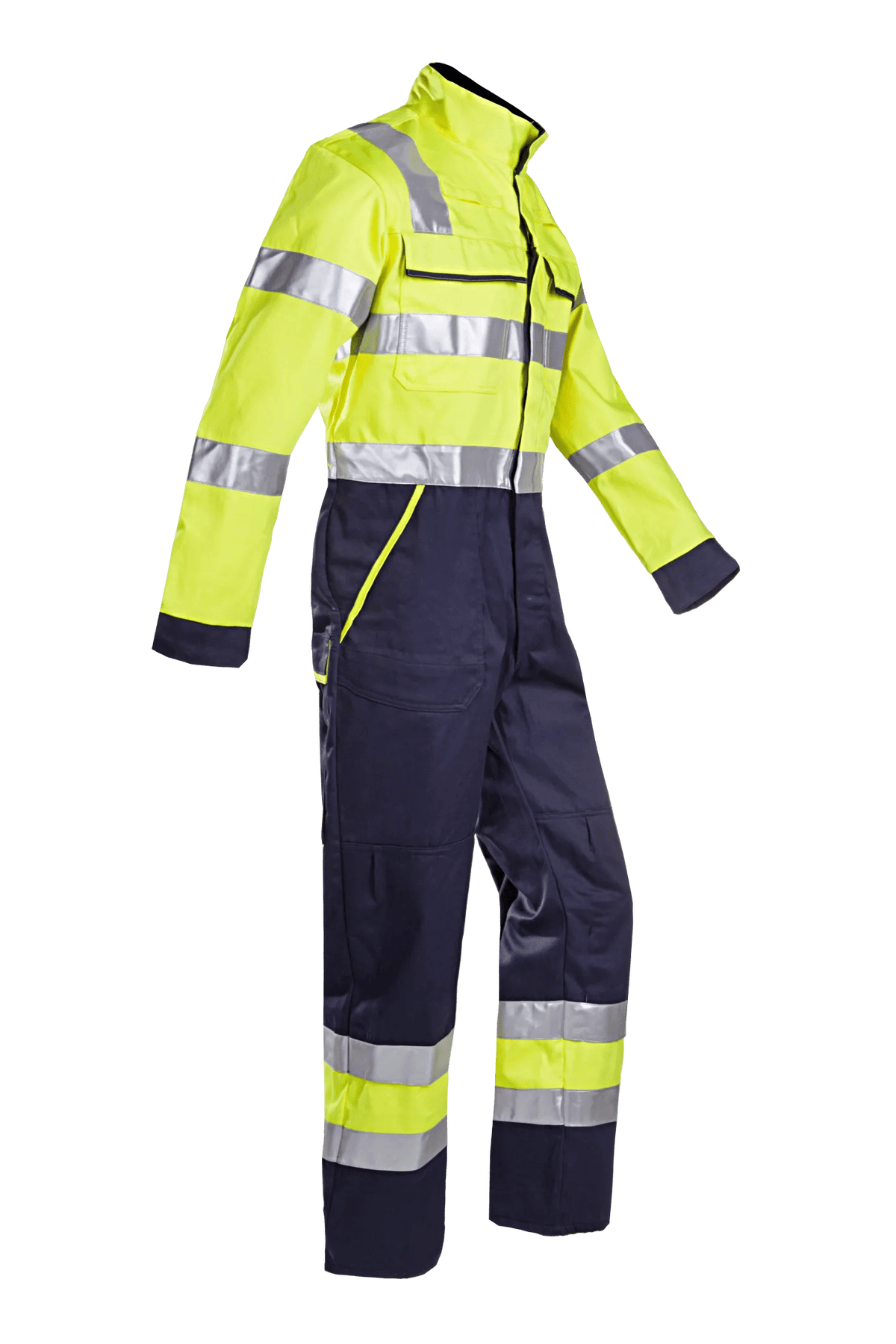 Sioen PRO Autun in High-vis yellow/Navy blue, side view
