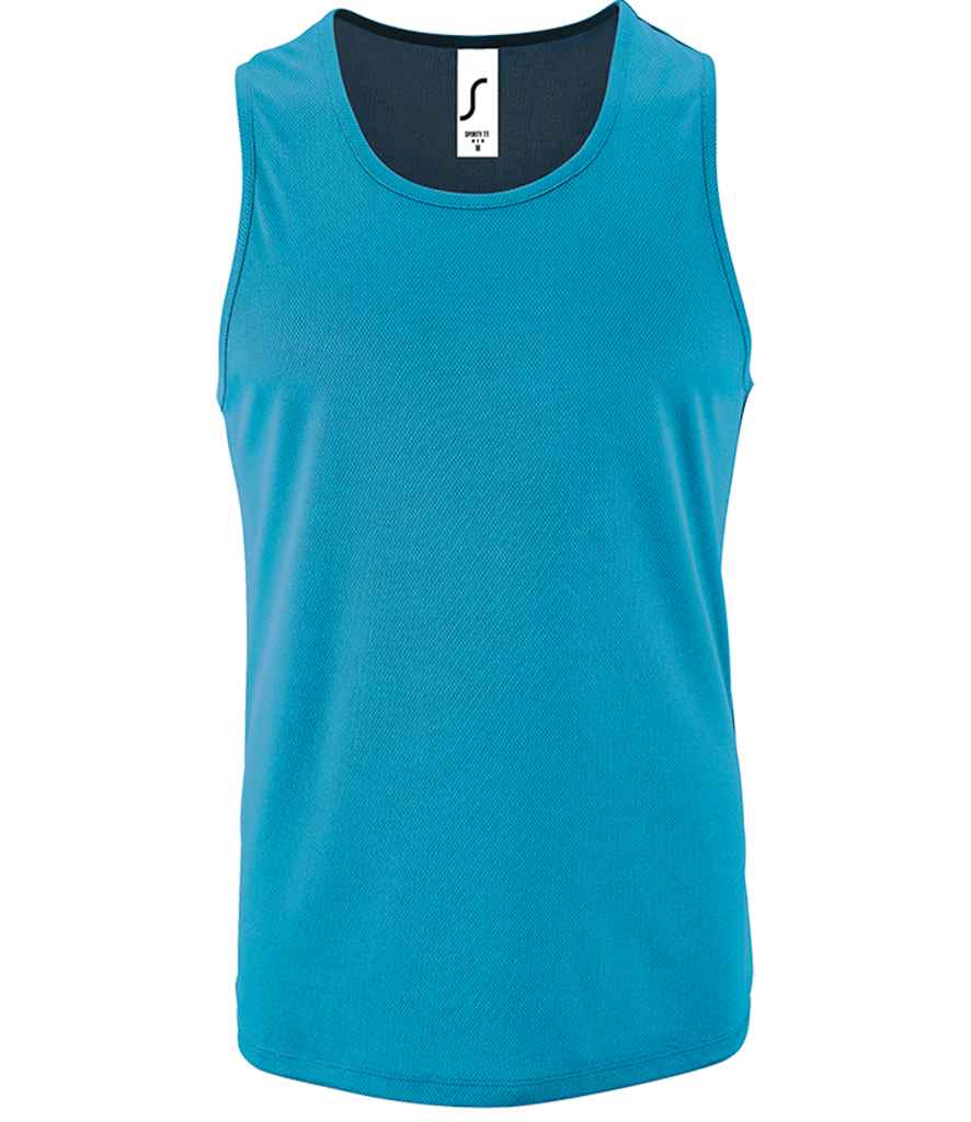 SOL'S Sporty Performance Tank Top in Aqua, front view