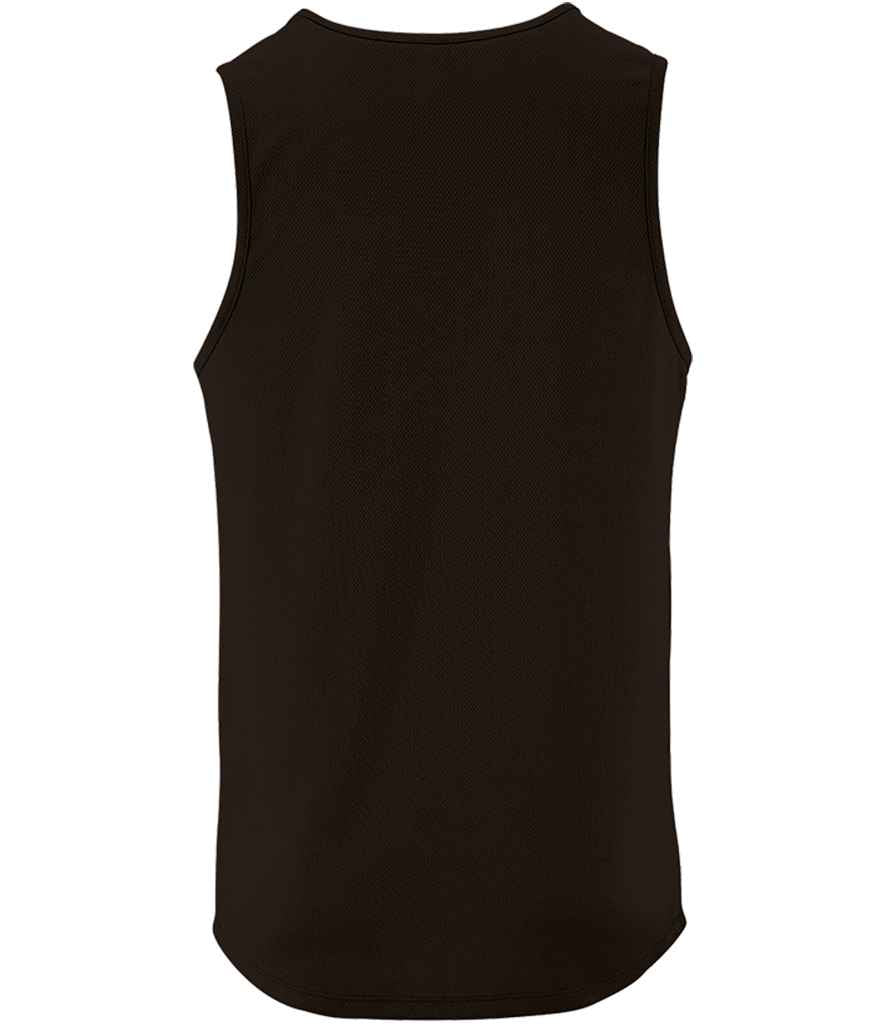 SOL'S Sporty Performance Tank Top in Black, back view