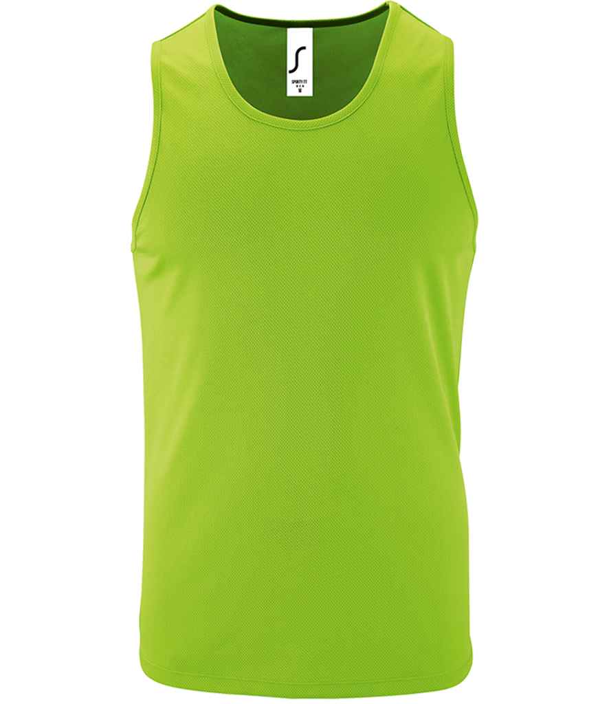 SOL'S Sporty Performance Tank Top in Neon Green, front view