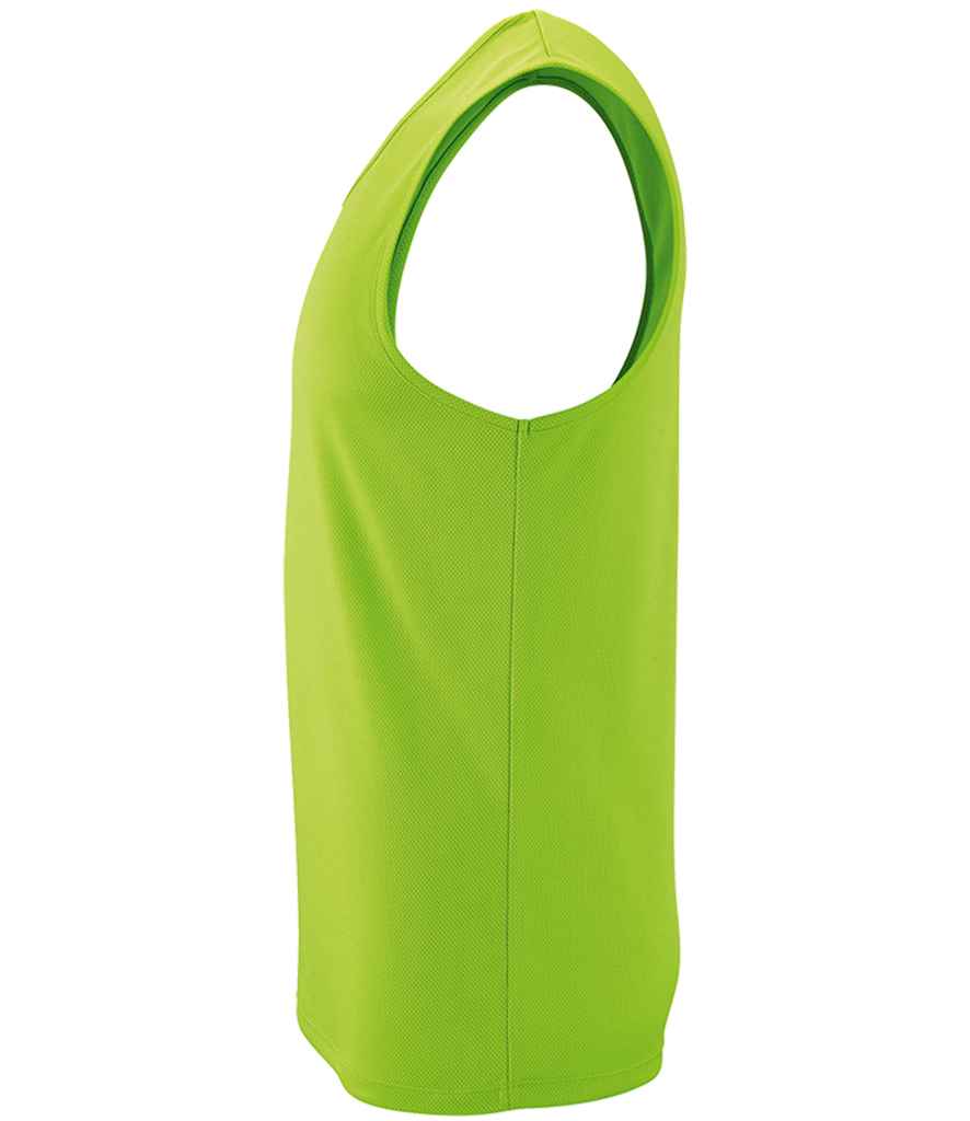 SOL'S Sporty Performance Tank Top in Neon Green, side view
