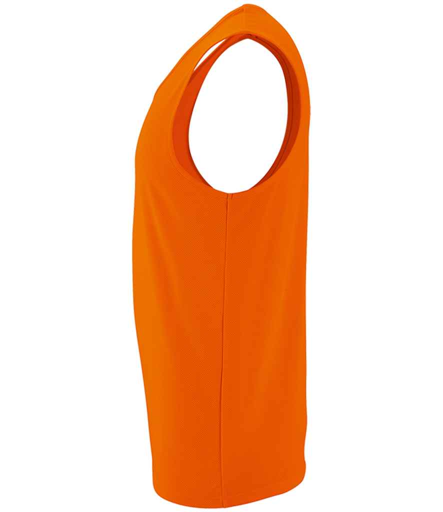 SOL'S Sporty Performance Tank Top in Neon Orange, side view