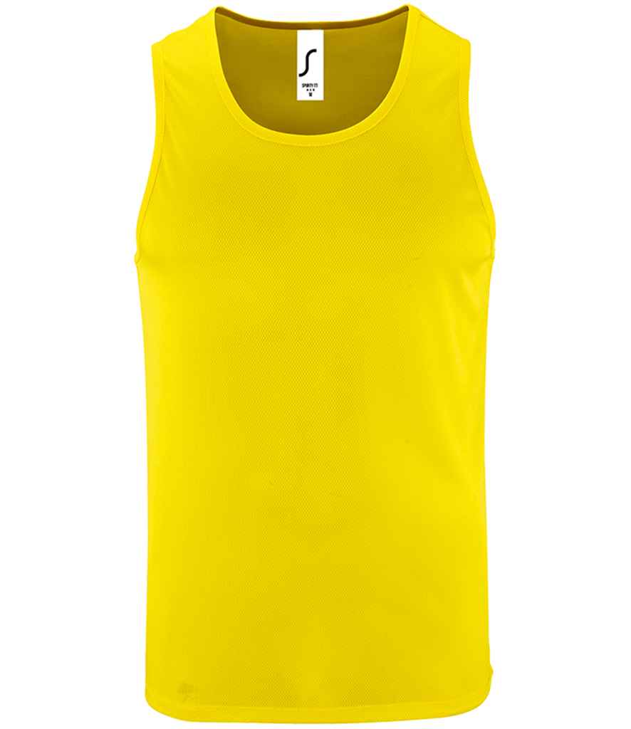 SOL'S Sporty Performance Tank Top in Neon Yellow, front view
