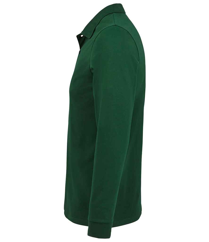 SOL'S Perfect Long Sleeve Piqué Polo Shirt in Bottle Green, side view