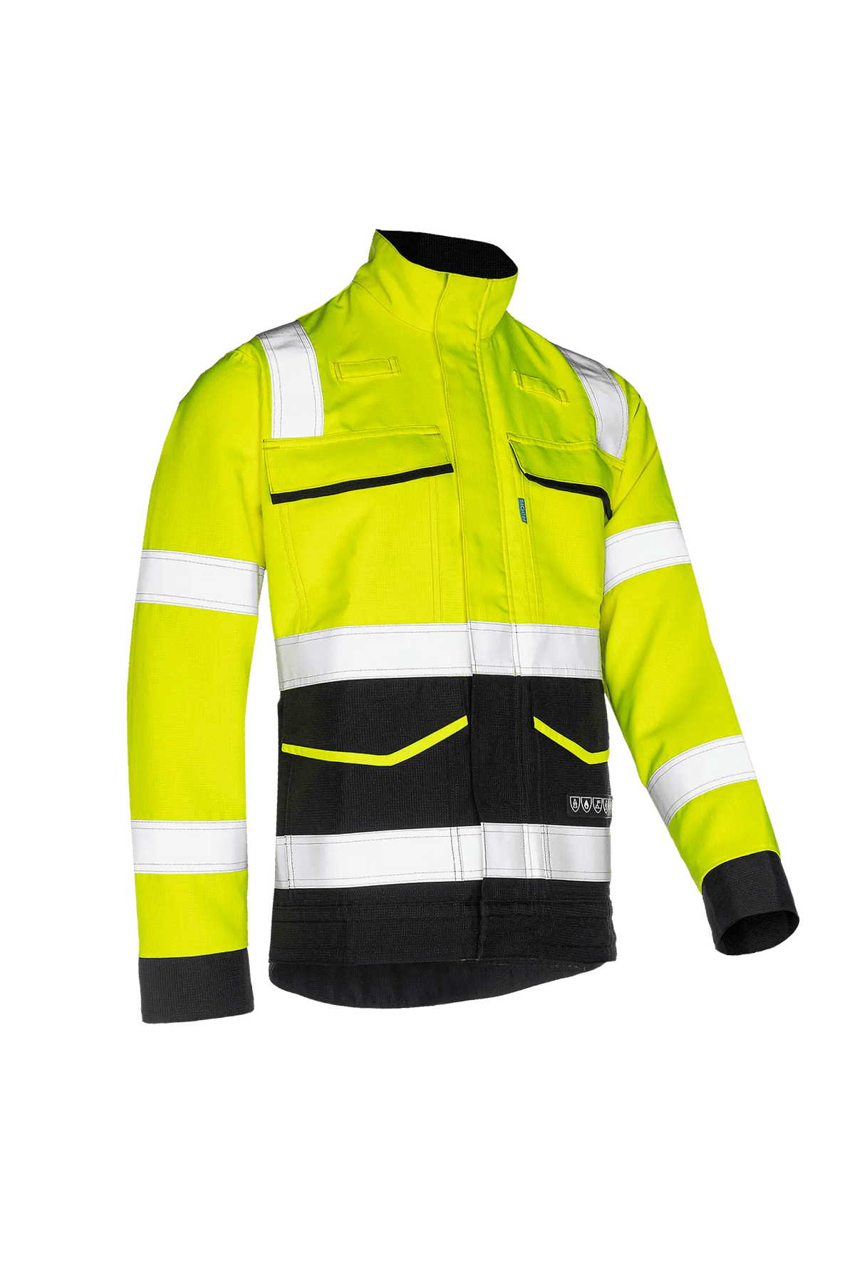 Sioen PRO Reggio in High-vis yellow/Navy blue, side view