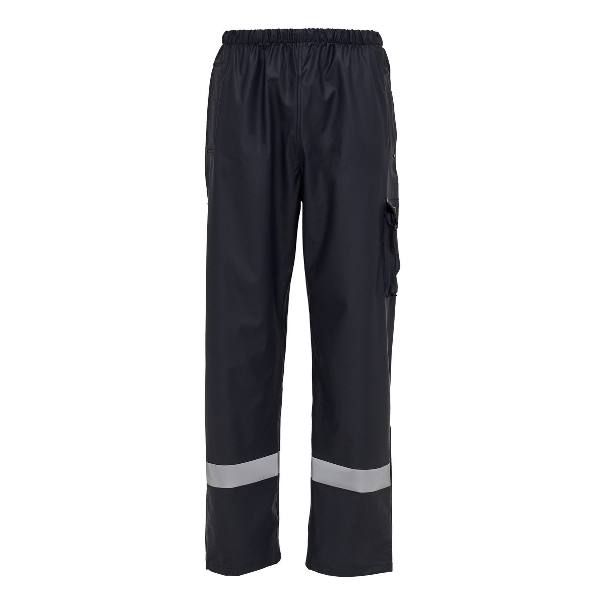 ELKA Rainwear Securetech Multinorm Pu Waist Trousers with pockets in Navy, front view