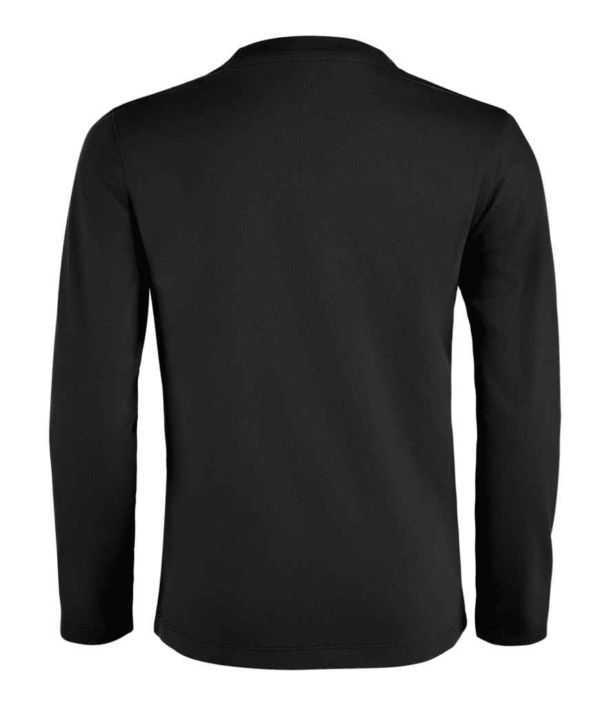 SOL'S Kids Imperial Long Sleeve T-Shirt in Deep Black, back view