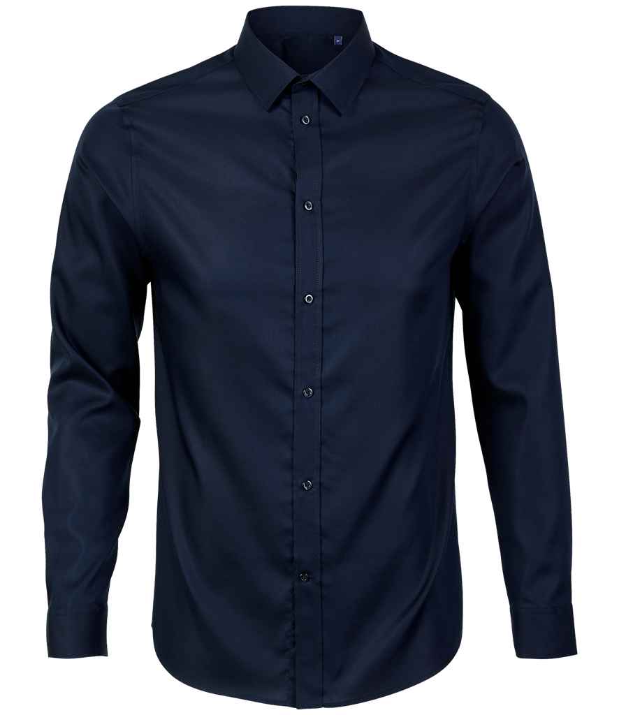 NEOBLU Blaise Long Sleeve Shirt in Night Blue, front view