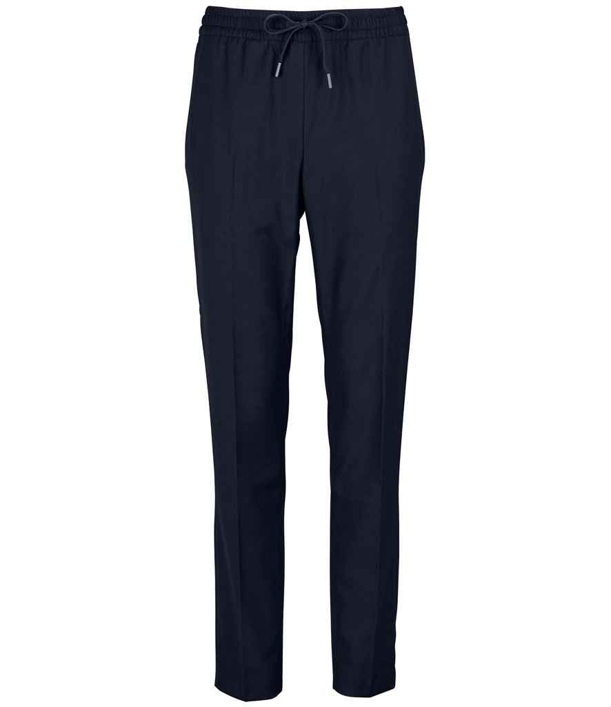 NEOBLU Ladies Germain Elasticated Waist Trousers in Night Blue, front view