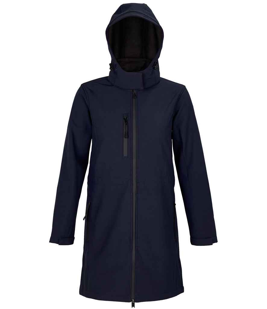 NEOBLU Ladies Achille Long Soft Shell Jacket in Night Blue, front view