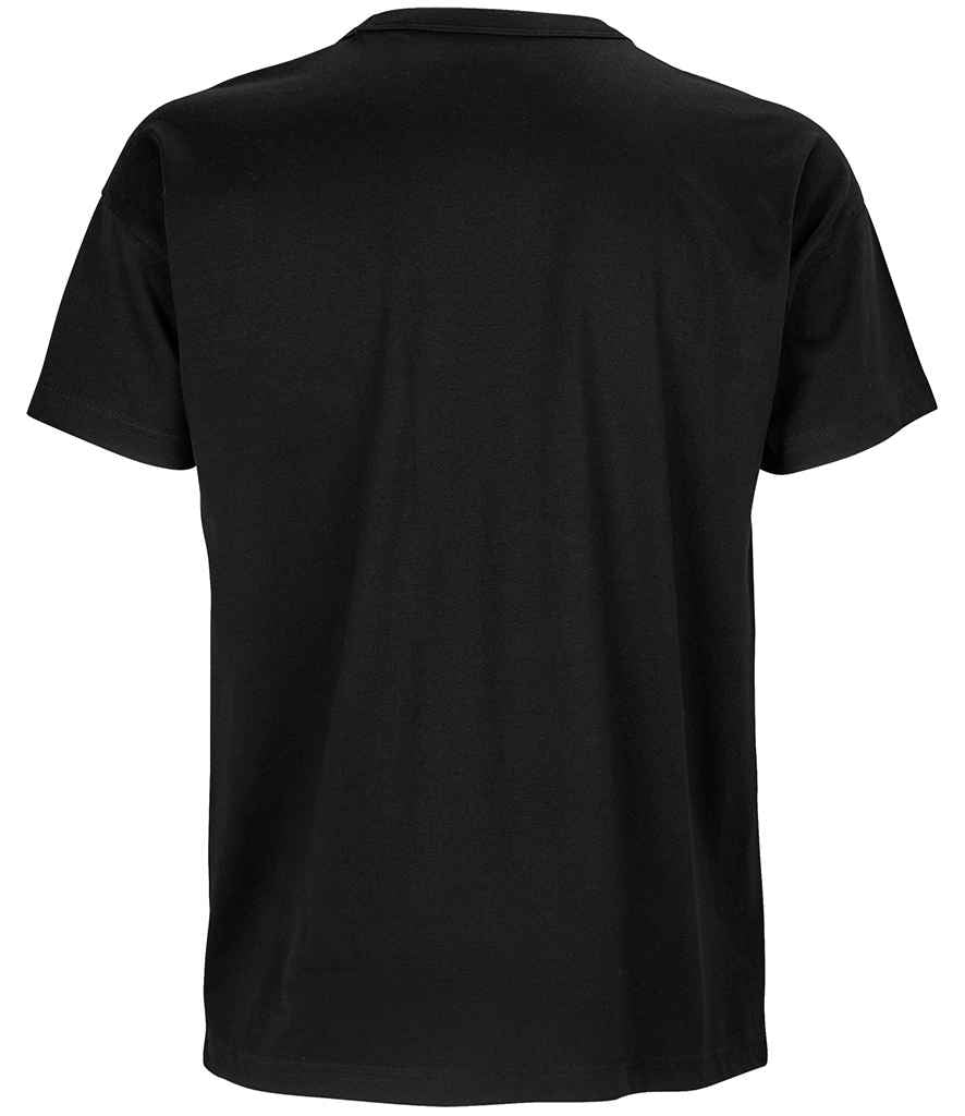 SOL'S Boxy Oversized Organic T-Shirt in Deep Black, back view