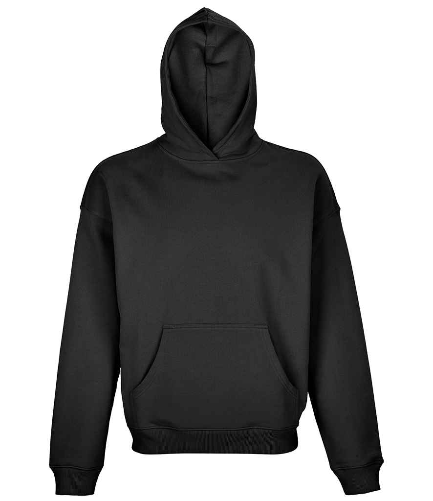 SOL'S Unisex Connor Oversized Hoodie in Black, front view
