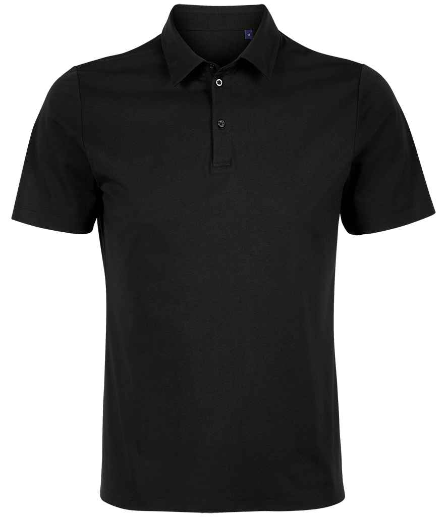 NEOBLU Relax Oscar Jersey Polo Shirt in Deep Black, front view