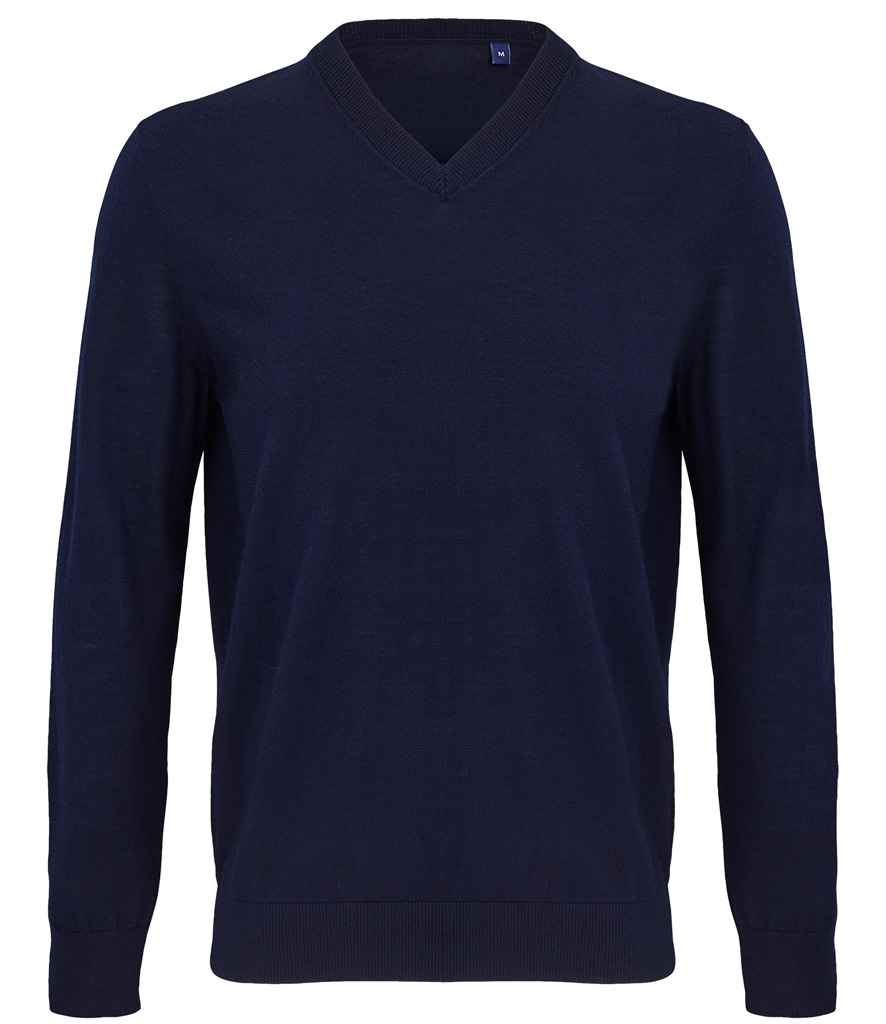 NEOBLU Sullivan V Neck Sweater in Night Blue, front view