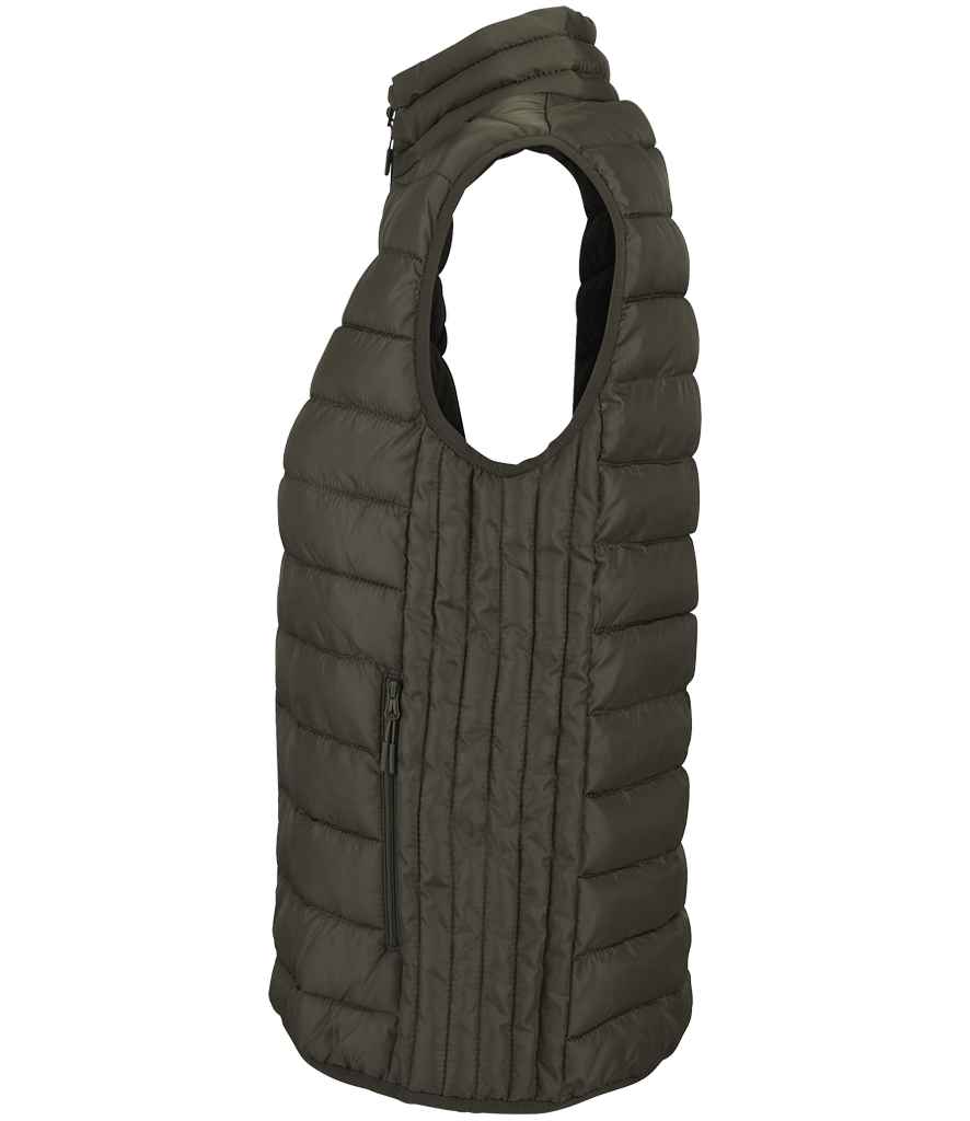 SOL'S Ladies Stream Bodywarmer in Army, side view