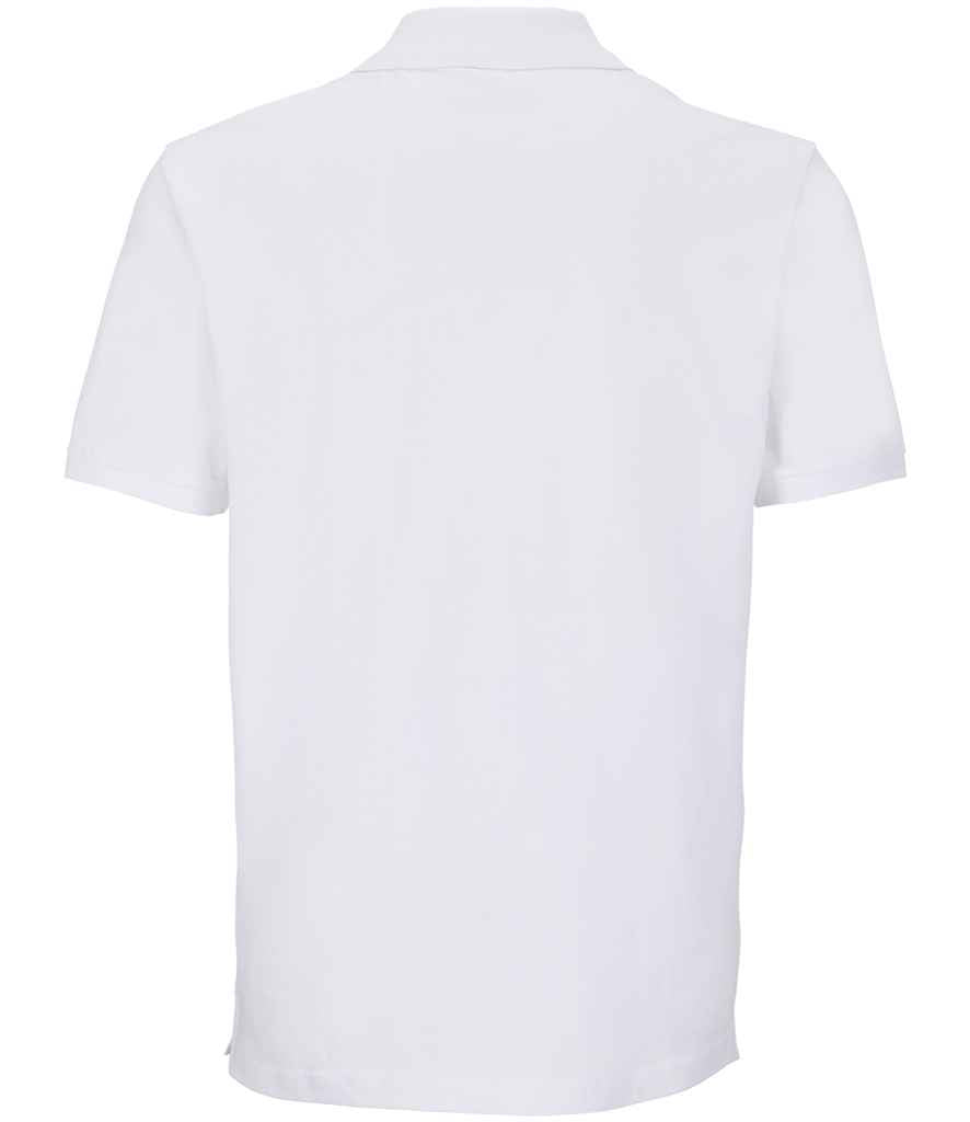 SOL'S Unisex Pegase Piqué Polo Shirt in White, back view