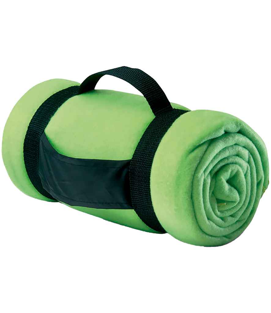 SOL'S Stavenger Plaid Fleece Blanket in Apple Green, front view