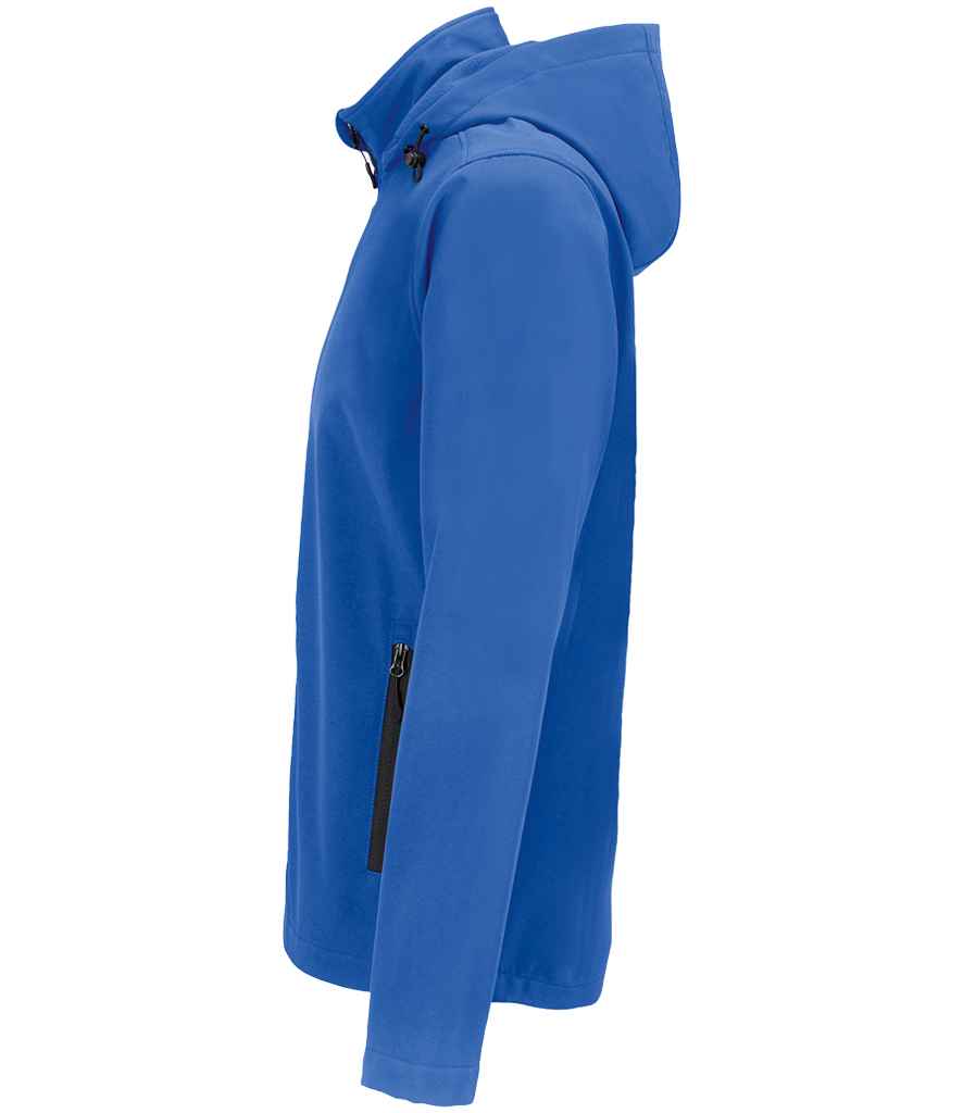 SOL'S Race Hooded Soft Shell Jacket in Royal Blue, side view