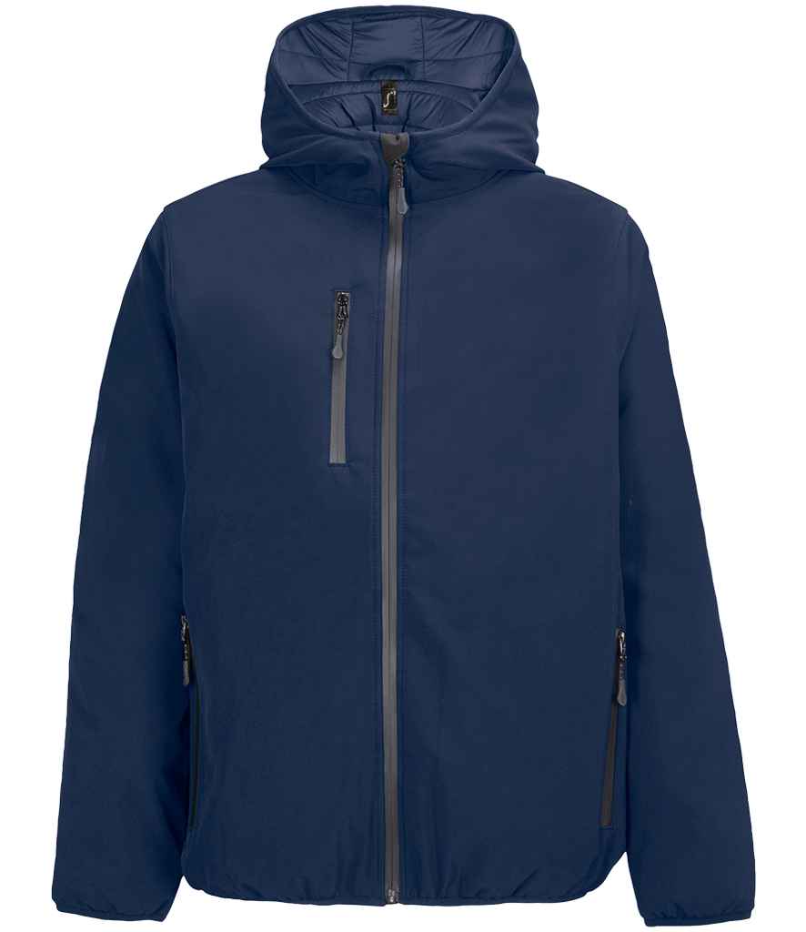 SOL'S Falcon Padded Soft Shell Jacket in Abyss Blue, front view