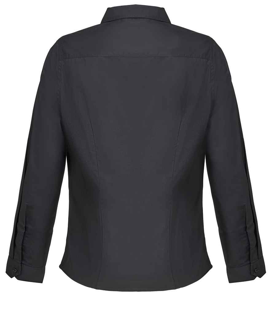 SOL'S Ladies Bailey Long Sleeve Poplin Shirt in Black, back view