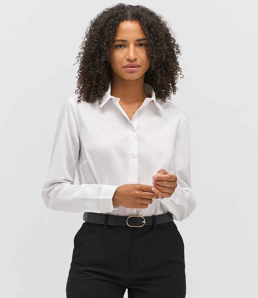SOL'S Ladies Bailey Long Sleeve Poplin Shirt in White