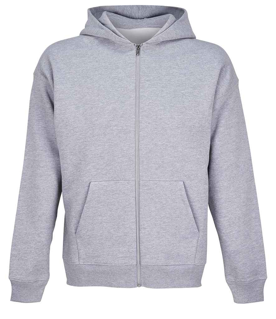 SOL'S Unisex Jelo Zipped Hoodie in Grey Marl, front view