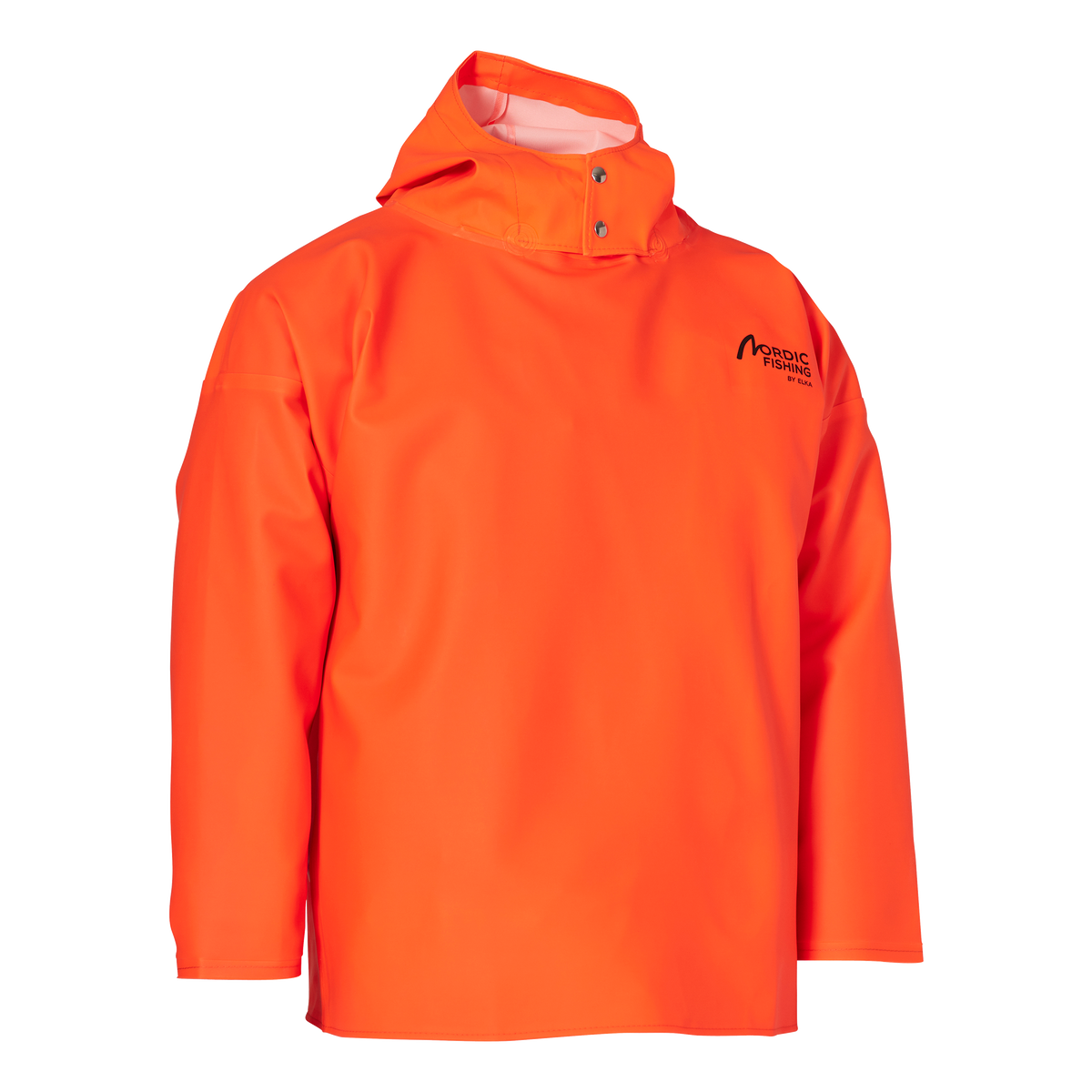 ELKA Rainwear Nordic Fishing Stretchable Smock in Fl. Orange, front view