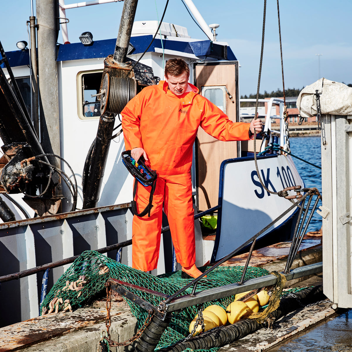 ELKA Rainwear Nordic Fishing Stretchable Smock in Fl. Orange