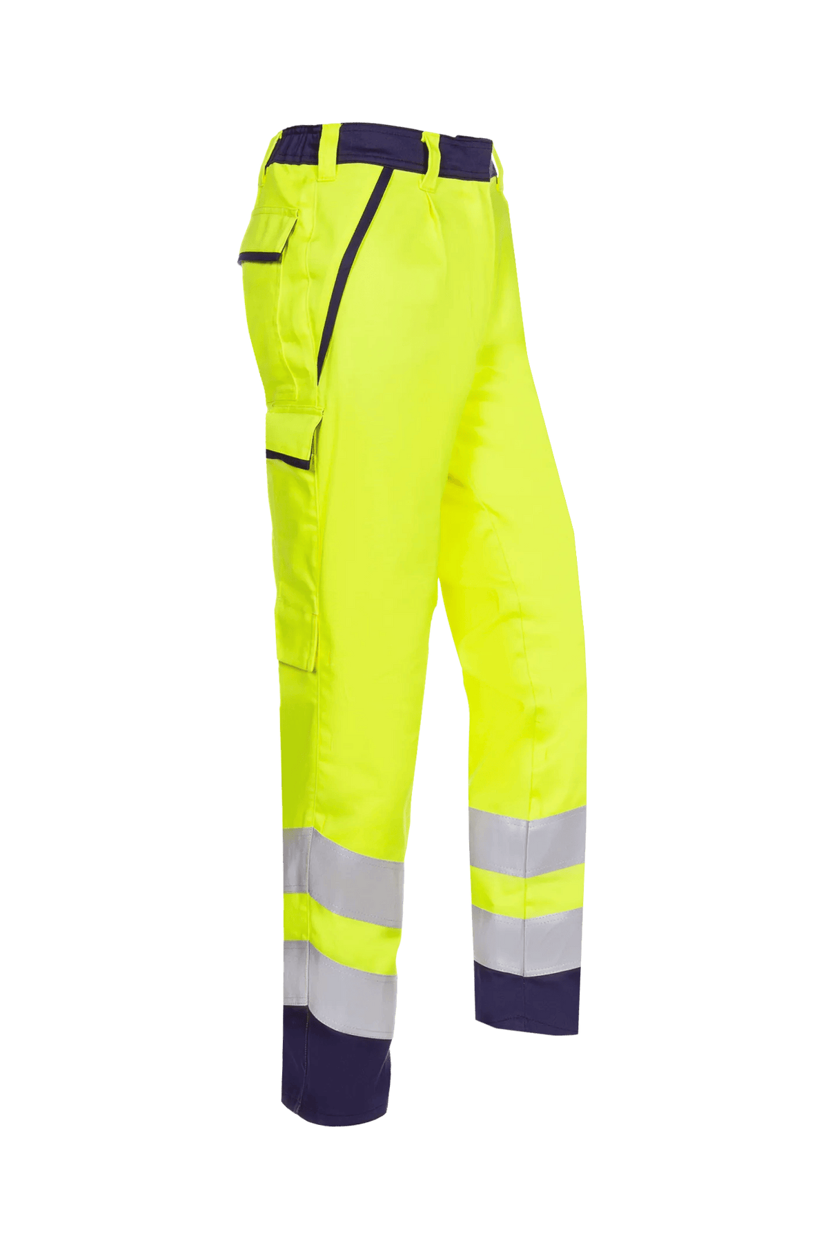 Sioen PRO Lesha in High-vis yellow/Navy blue, side view