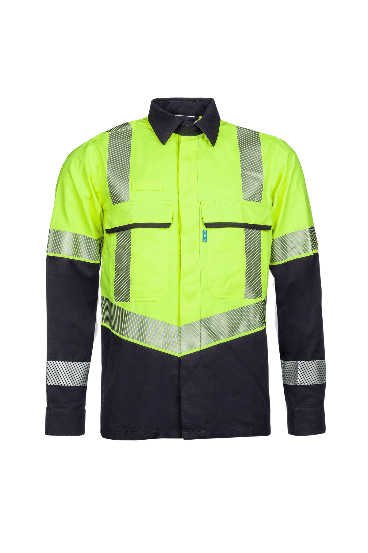 Sioen PRO Colne in High-vis yellow/Navy blue, front view