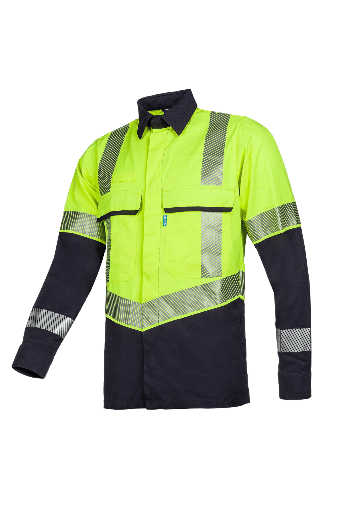 Sioen PRO Colne in High-vis yellow/Navy blue, side view