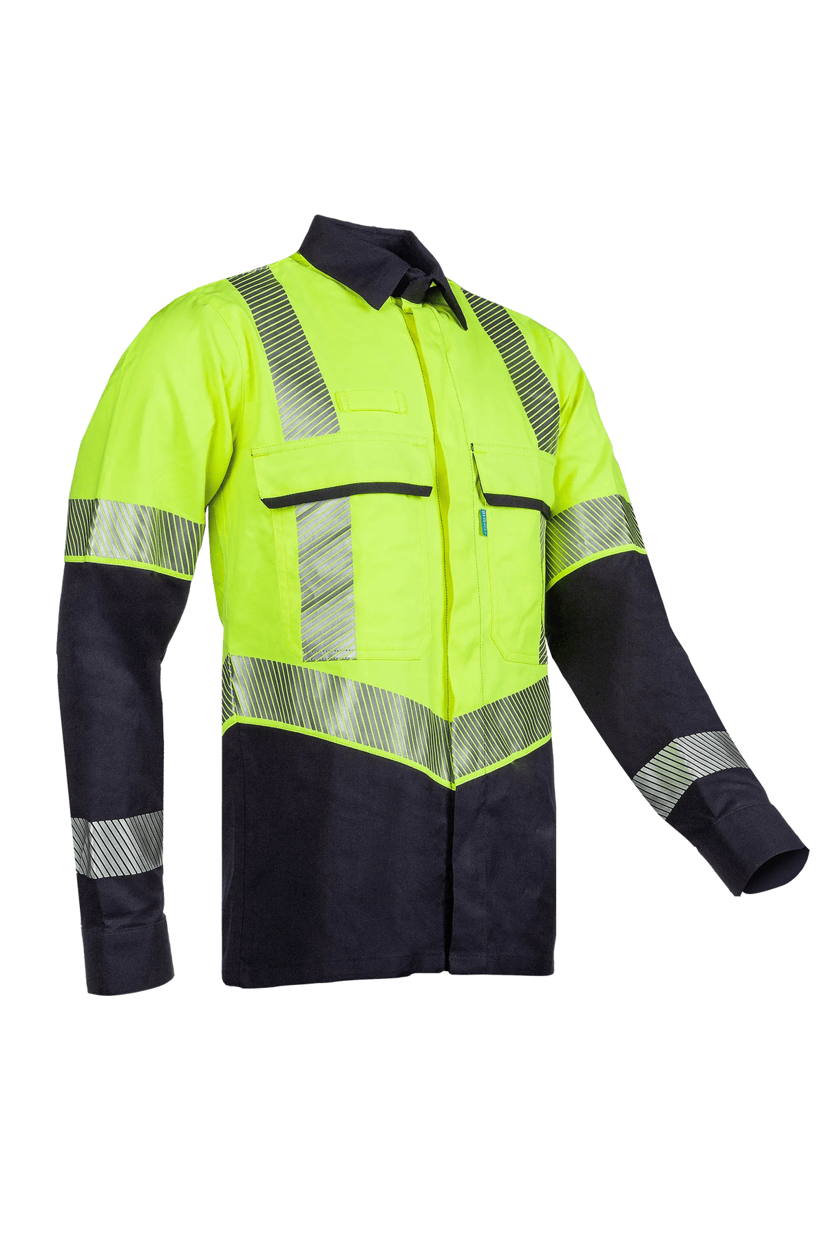 Sioen PRO Colne in High-vis yellow/Navy blue, side view
