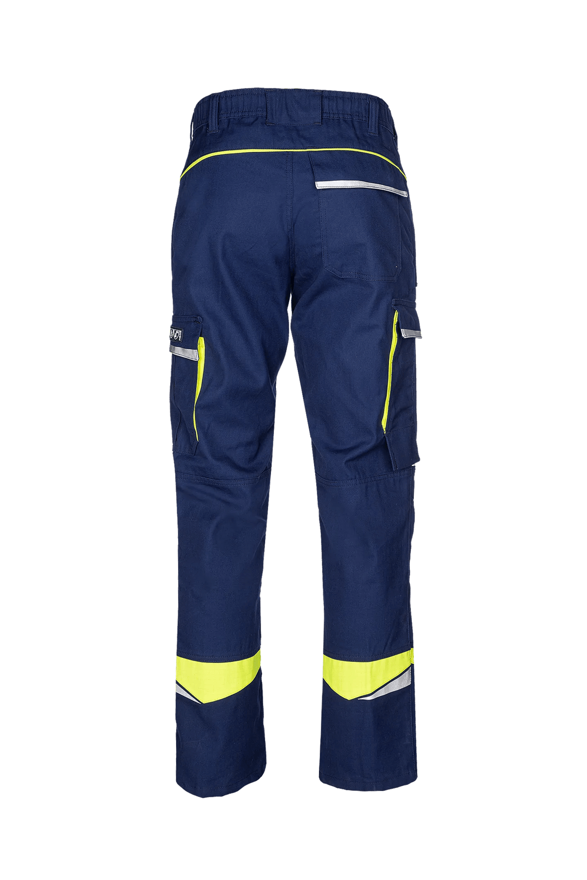 Sioen PRO Barcus in Sailor blue/High-vis yellow, back view