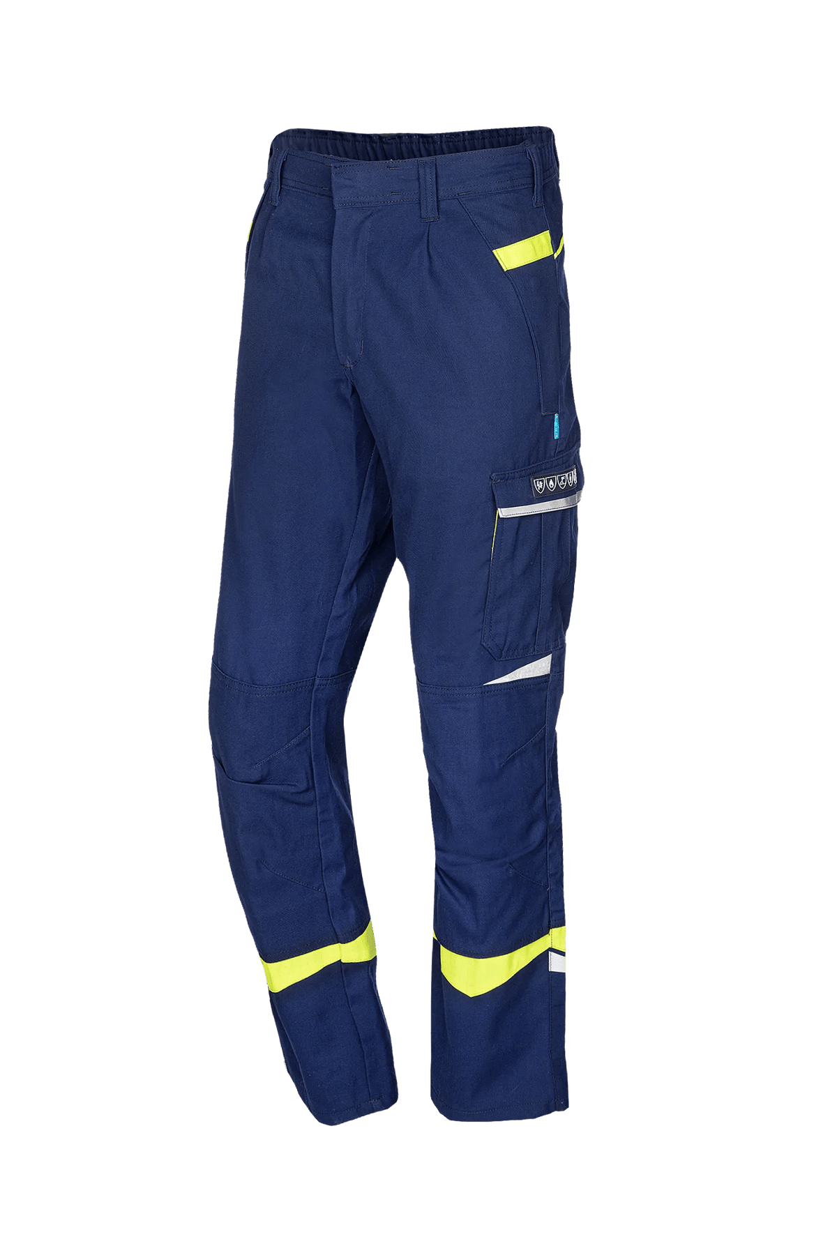 Sioen PRO Barcus in Sailor blue/High-vis yellow, side view