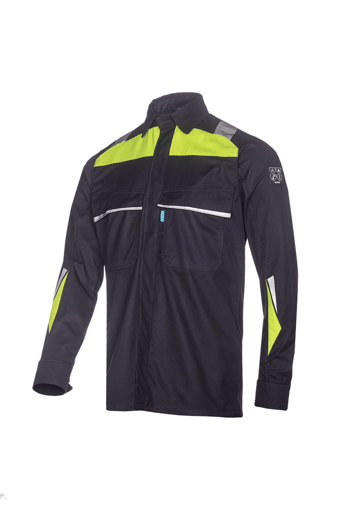 Sioen PRO Rufford in Navy blue/High-vis yellow, side view