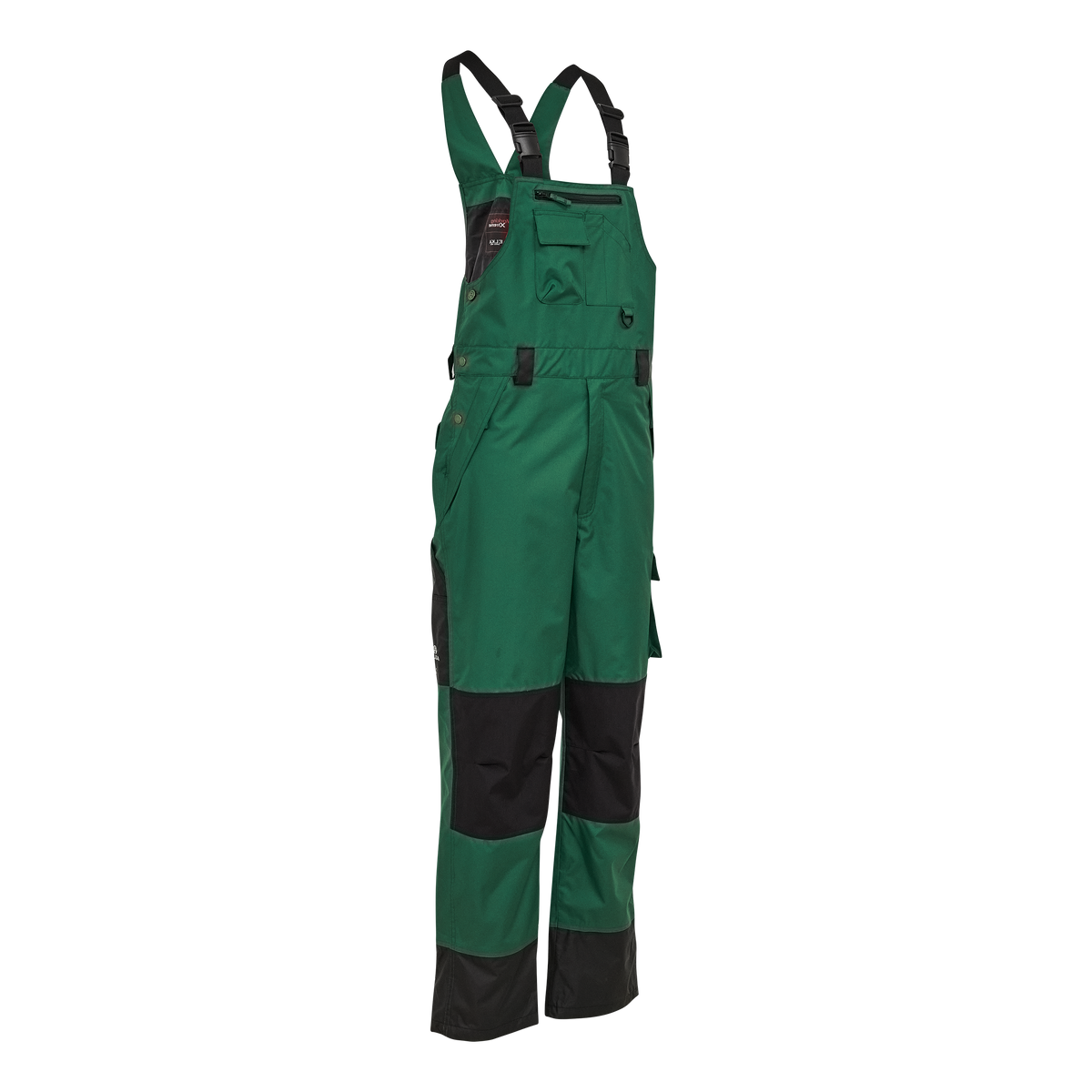 ELKA Rainwear Working Xtreme Bib & Brace in Green/Black, front view