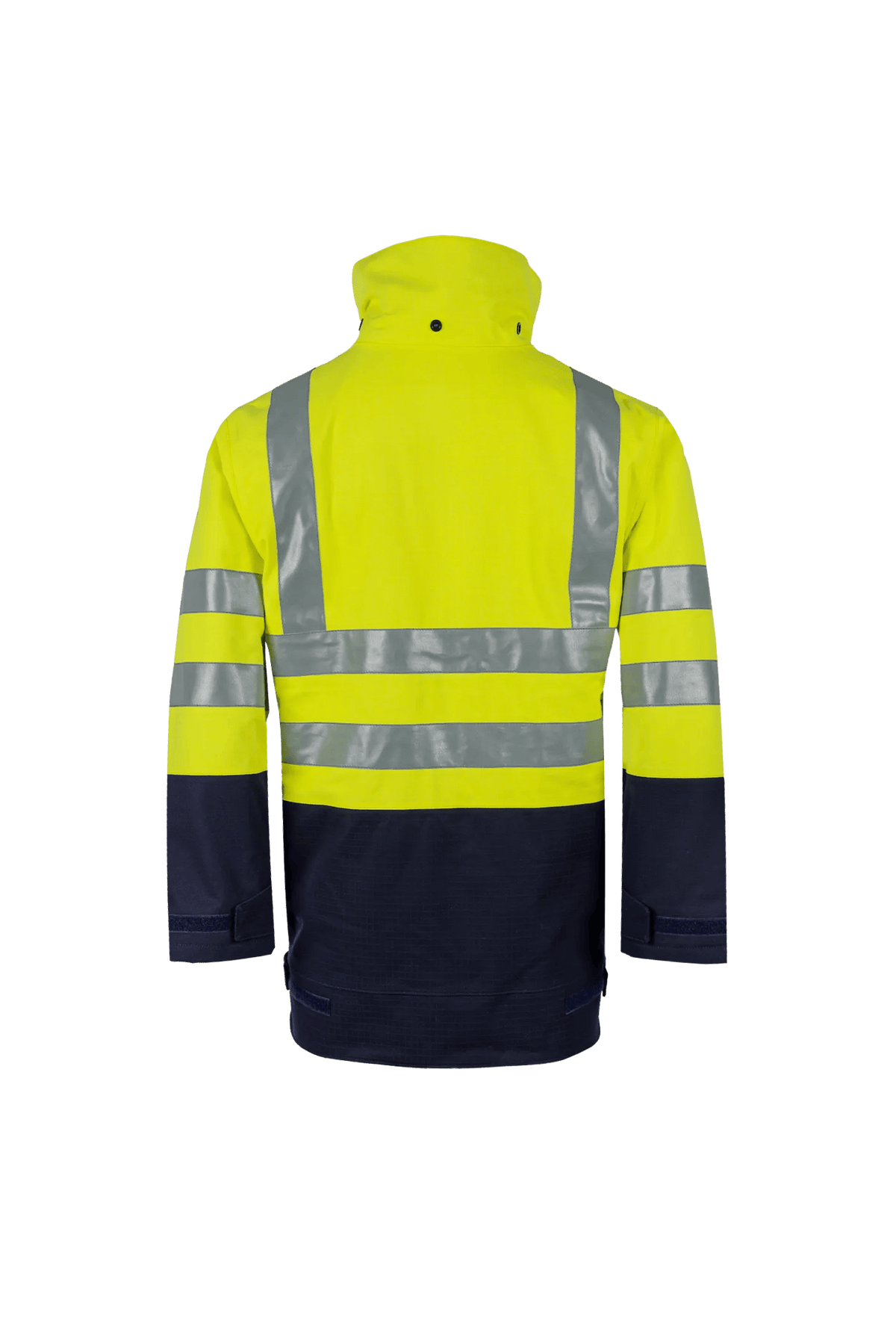Sioen PRO Kelford in High-vis yellow/Navy blue, back view