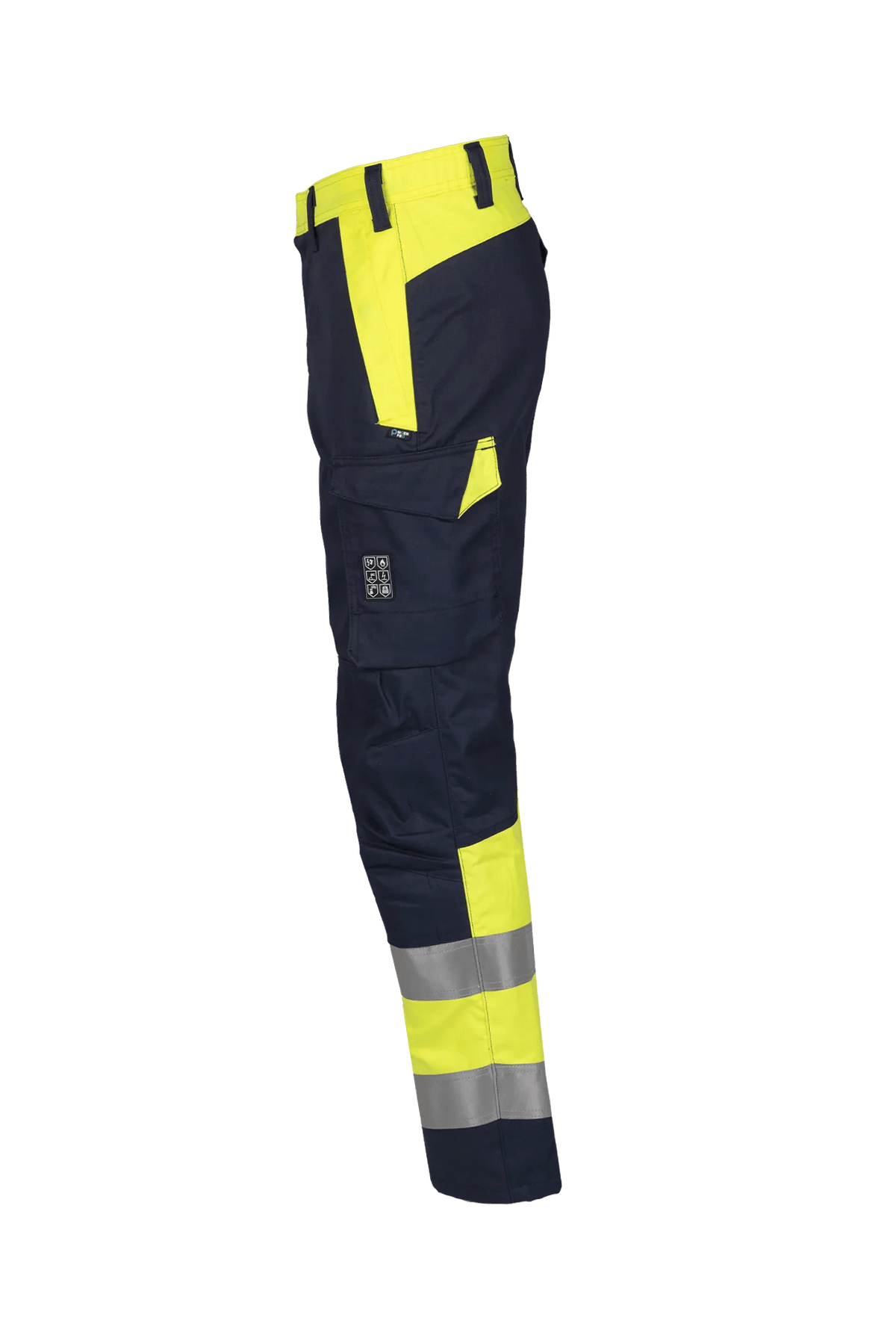 Sioen PRO Navi in Navy blue/High-vis yellow, side view