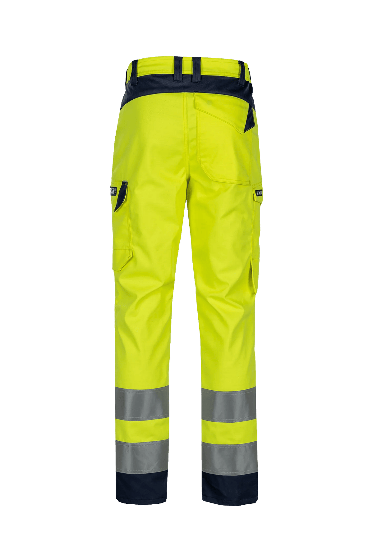 Sioen PRO Anser in High-vis yellow/Navy blue, back view