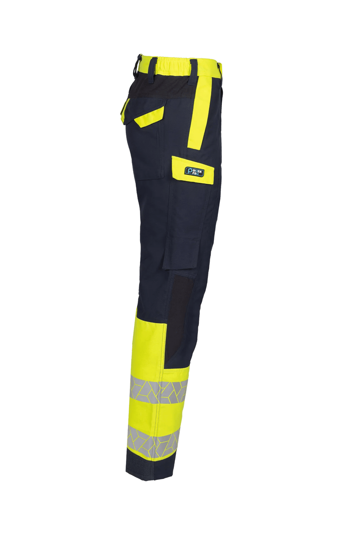 Sioen PRO Byles in Navy blue/High-vis yellow, side view