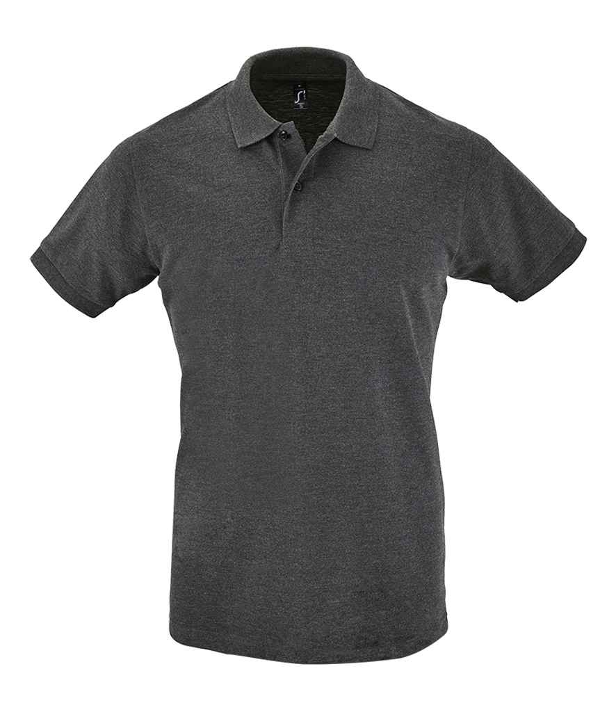 SOL'S Perfect Cotton Piqué Polo Shirt in Charcoal Marl, front view