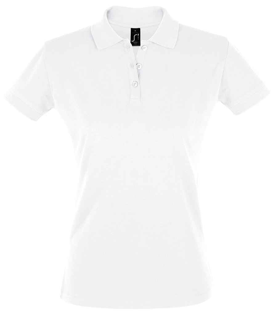 SOL'S Ladies Perfect Cotton Piqué Polo Shirt in White, front view