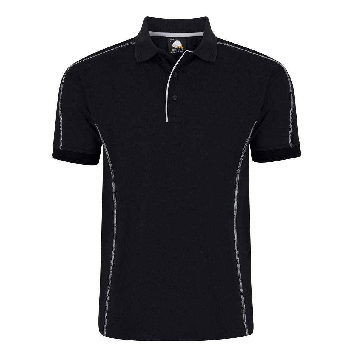 ØRN Crane Poloshirt – Black – front
