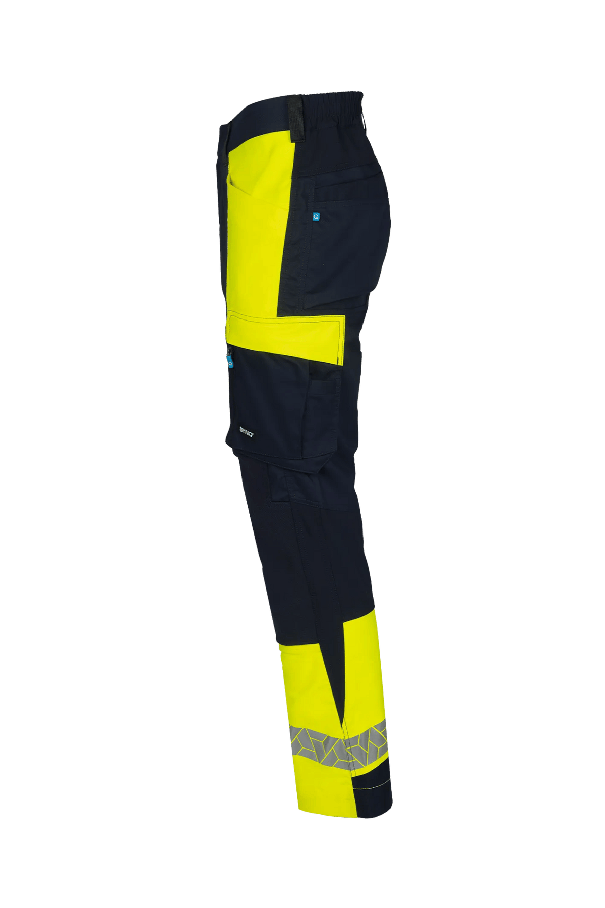 SYNQ Kinsee AB in Navy blue/High-vis yellow, side view