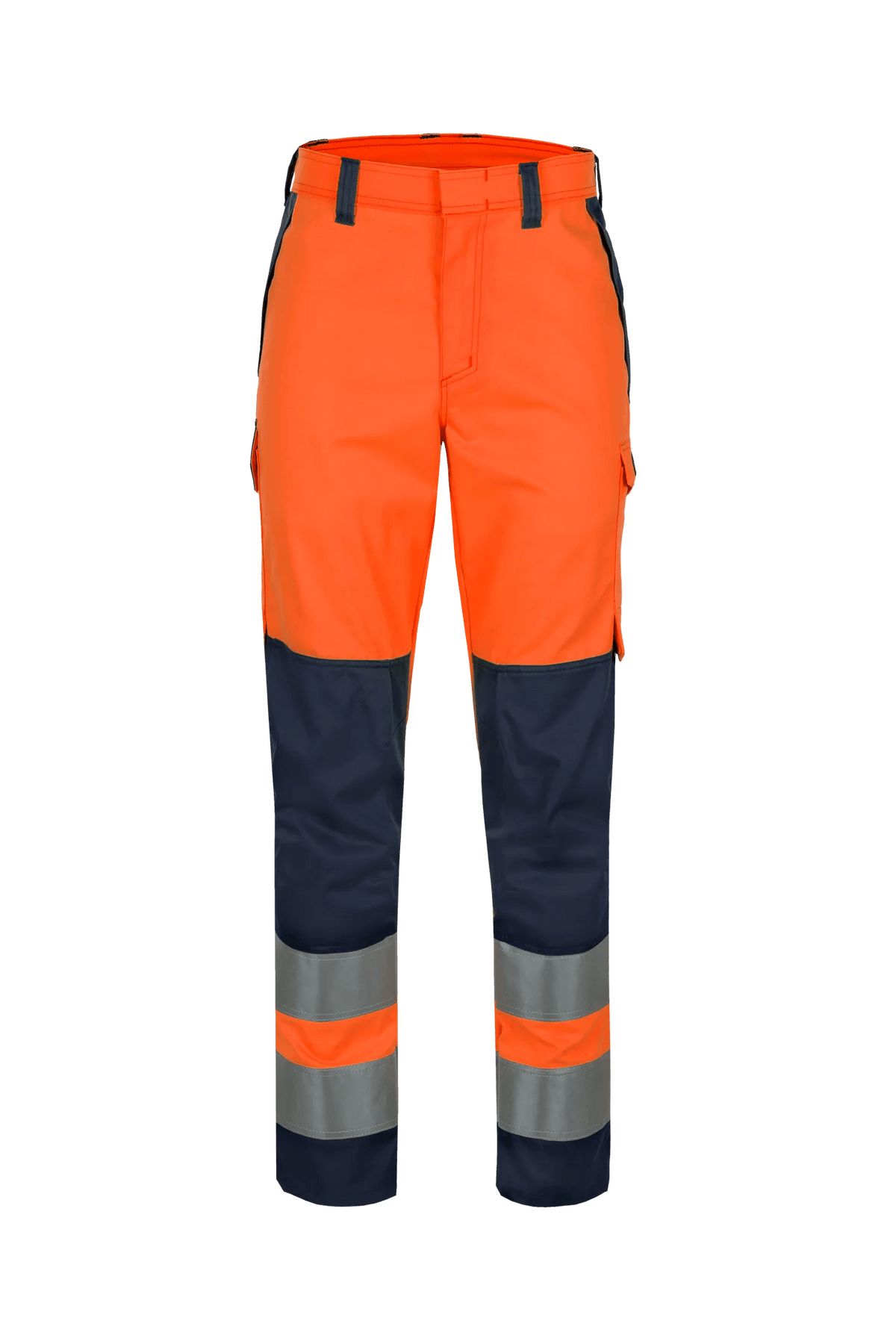 Sioen PRO Stribor in High-vis orange/Navy blue, front view