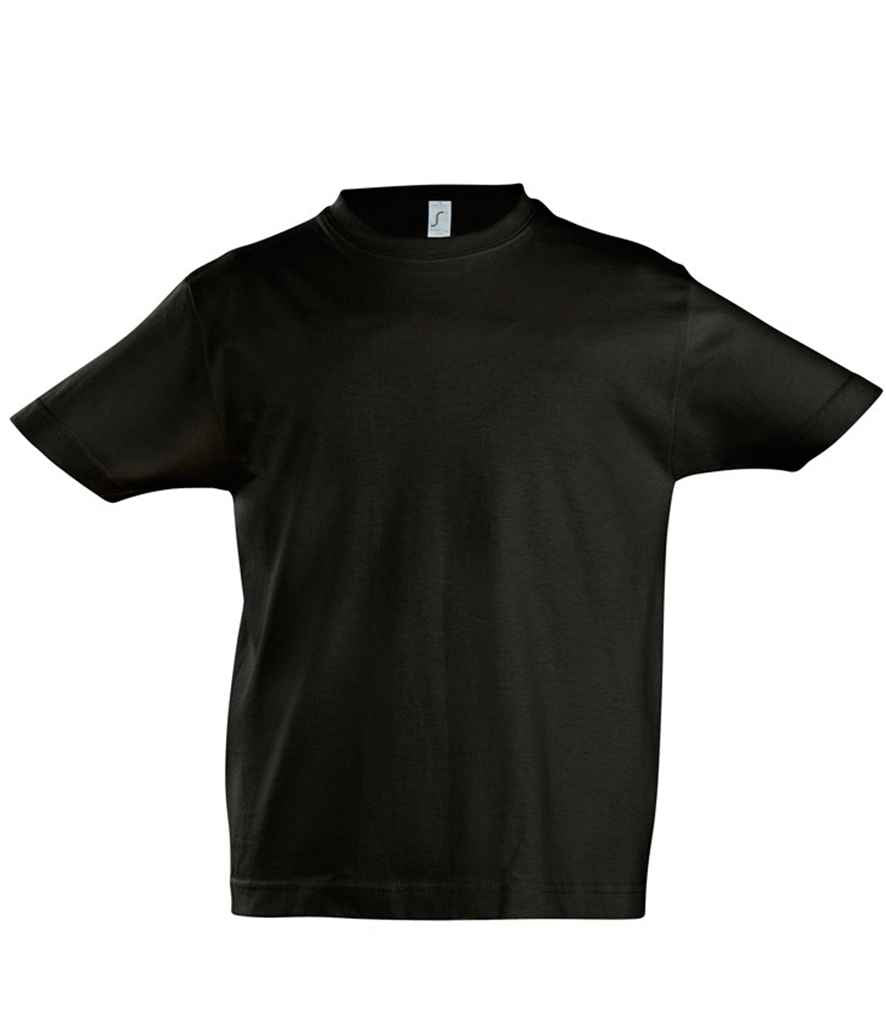 SOL'S Kids Imperial Heavy T-Shirt in Deep Black, front view
